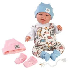 imagen de Llorens: muñeca recién nacida Tala y Talo de 44 cm 2 en 1 con sonido, accesorios en rosa y azul 2
