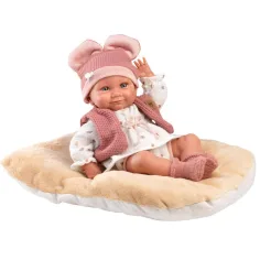 imagen de Llorens: Nica muñeca recién nacida niña con almohada suave 38cm 2