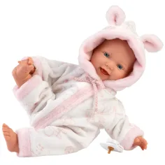 imagen de Llorens: Niña bebé suave con pijama de patrón de cigüeña 31cm 2