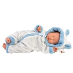 imagen de Llorens: Niño bebé en pijama suave con estampado de cigüeña 31cm 3