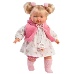 Llorens: Roberta muñeca de 33cm con chupete en chaleco rosa