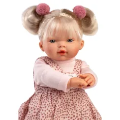 imagen de Llorens: Roberta muñeca llorona de 33 cm con chupete en vestido de lunares 2