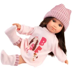 imagen de Llorens: Sara muñeca de 35 cm en gorro de punto rosa 3