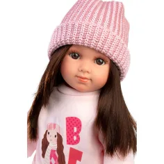 imagen de Llorens: Sara muñeca de 35 cm en gorro de punto rosa 4