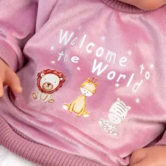imagen de Llorens: Tina muñeca recién nacida de 43 cm con cojín y gorro rosa 3