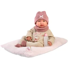 Llorens: Tina muñeca recién nacida de 44 cm con almohada suave