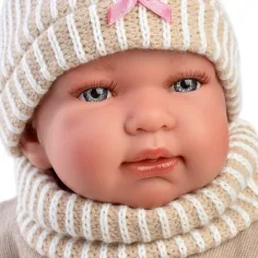 imagen de Llorens: Tina muñeca recién nacida de 44 cm con sonido y vestida con un pelele de zorros 4