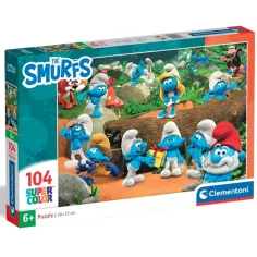 imagen de Los Pitufos diversión en el bosque puzzle de 104 piezas - Clementoni 1