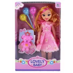 Lovely Baby muñeca rosa con accesorios y sonido
