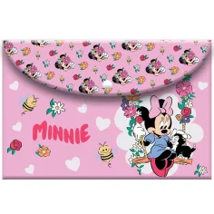 Luna: Carpeta de archivo de ratón Minnie rosa con broche A/4