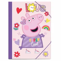 Luna: Carpeta de goma de Peppa cerdita para hojas A/4 25x35cm