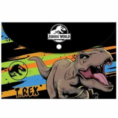 Luna: carpeta de plástico con broche de Jurassic World tamaño A/4