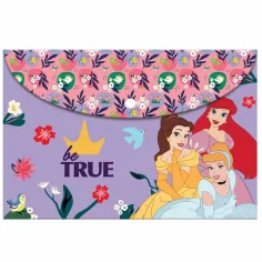 Luna: carpeta de plástico con broche de las princesas Disney en tamaño A/4