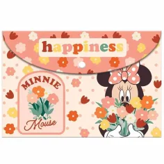 Luna: Carpeta de plástico con broche de Minnie Mouse tamaño A/4