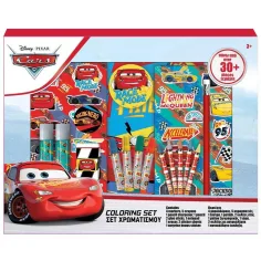 Luna: Cars set de colorear de 30 piezas con crayones, rotuladores y pegatinas