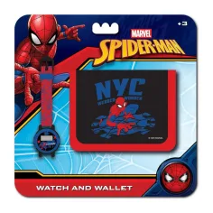 Luna: Conjunto de reloj digital y cartera de Spiderman