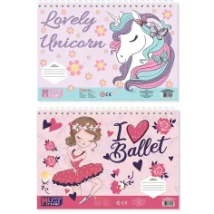 Luna: Cuaderno de bocetos creativo para colorear de Must con unicornios, con pegatinas y plantilla en varias versiones