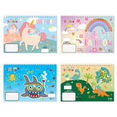 Luna: Cuaderno de bocetos espiral de pensamientos creativos 40 hojas 20x28cm en cuatro versiones 1ud
