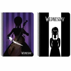 Luna: Cuaderno espiral de líneas Wednesday A/4 60 páginas en dos versiones 1 unidad