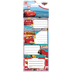 Luna: Etiquetas para cuadernos de Cars paquete de 20 unidades