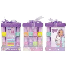 Luna: Glammy Gloss esmalte de uñas brillante set de regalo con accesorios para el cabello y decoraciones de uñas 17 piezas