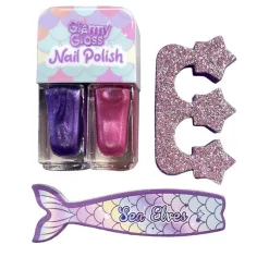 imagen de Luna: Glammy Gloss – Set de esmaltes de uñas de sirena, 2 esmaltes de uñas y accesorios 2