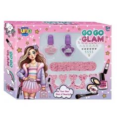 Luna: Go-Go Glam Set de Manicura con Uñas Postizas y Esmaltes de Uñas de 5 Piezas