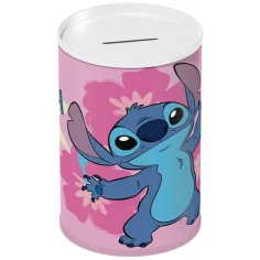 Luna: Hucha de metal en forma de cilindro con diseño de Disney Stitch 10x15 cm