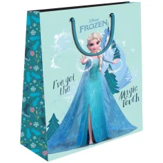 imagen de Luna: bolsa de regalo Disney Frozen con diseño de Anna y Elsa 18x23x11cm 2