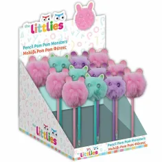 Luna: Lápiz con cabeza de pompón en varias versiones 1ud