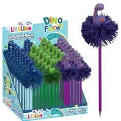 Luna: Lápiz con pom-pom de dinosaurios en varios colores 1ud