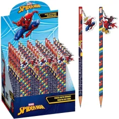 Luna: Lápiz de grafito de Marvel Spiderman con borrador, en dos versiones 1ud