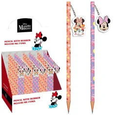 Luna: Lápiz de grafito de Minnie Mouse con goma de borrar, en dos versiones 1ud