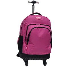 Luna: Mochila con ruedas Must Team Pink de 3 compartimentos, mochila 31x24x45cm