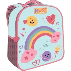 Luna: Mochila de jardín de infancia con diseño de arcoíris Must Team 3D 26x10x32cm