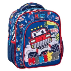 Luna: Mochila de jardín de infantes con diseño de Must Team Monster Truck redondeada de 2 compartimentos 27x10x31cm