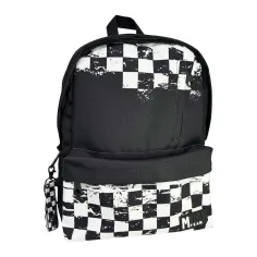Luna: Mochila escolar con forma de tablero de ajedrez de Must Team, 32x17x42cm