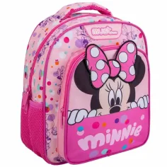 Luna: Mochila escolar Minnie Mouse redondeada de dos compartimentos 27x10x31cm