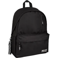 Luna: Mochila escolar Must Team Monochrome negra, mochila 32x17x42cm