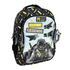 Luna: Mochila escolar redondeada de 3 compartimentos Must Team Flying Legends, mochila 32x18x43cm