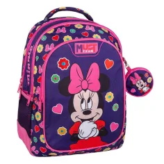 Luna: Mochila escolar redondeada de 3 compartimentos Team Disney Minnie Mouse 32x18x43cm