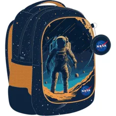 Luna: Mochila escolar redondeada de NASA de 3 compartimentos, mochila 32x18x43cm
