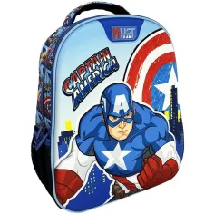 Luna: Mochila redondeada de jardín de infantes Must Team Capitán América 27x10x31cm