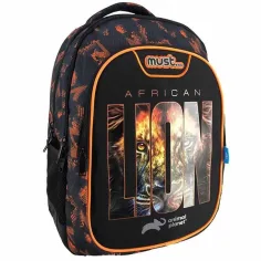 Luna: Must... Animal Planet mochila escolar de tres compartimentos - León africano 32x18x43cm
