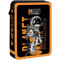 Luna: Must Team Astronauta negro-naranja estuche de lápices de 2 niveles