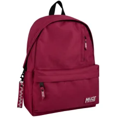 Luna: Must Team Monochrome burdeos mochila escolar, mochila 32x17x42cm