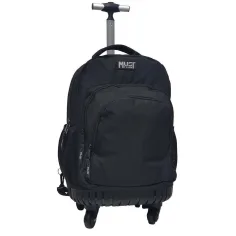 Luna: Must Team Negro mochila con ruedas de 3 compartimentos, mochila 31x24x45cm