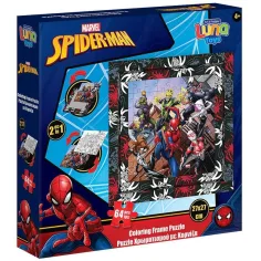 Luna: Póker Spider-Man 2en1 en marco de 64 piezas para colorear