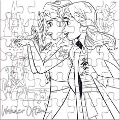 imagen de Luna: Puzzle coloreable de 42 piezas de los hermanos de Frozen 2 3