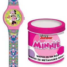 Luna: Reloj analógico de Minnie Mouse en caja de metal